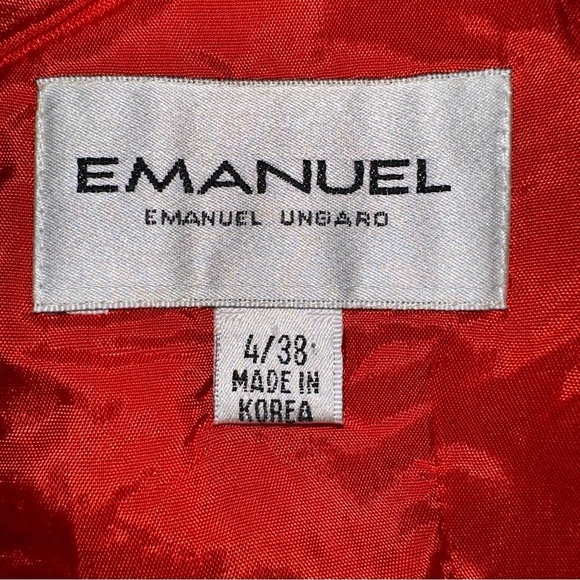 Emanuel Ungaro Dress Womens 4 Orange Pink Wool ColorBlock Shift A-Line - Picture 2 of 12